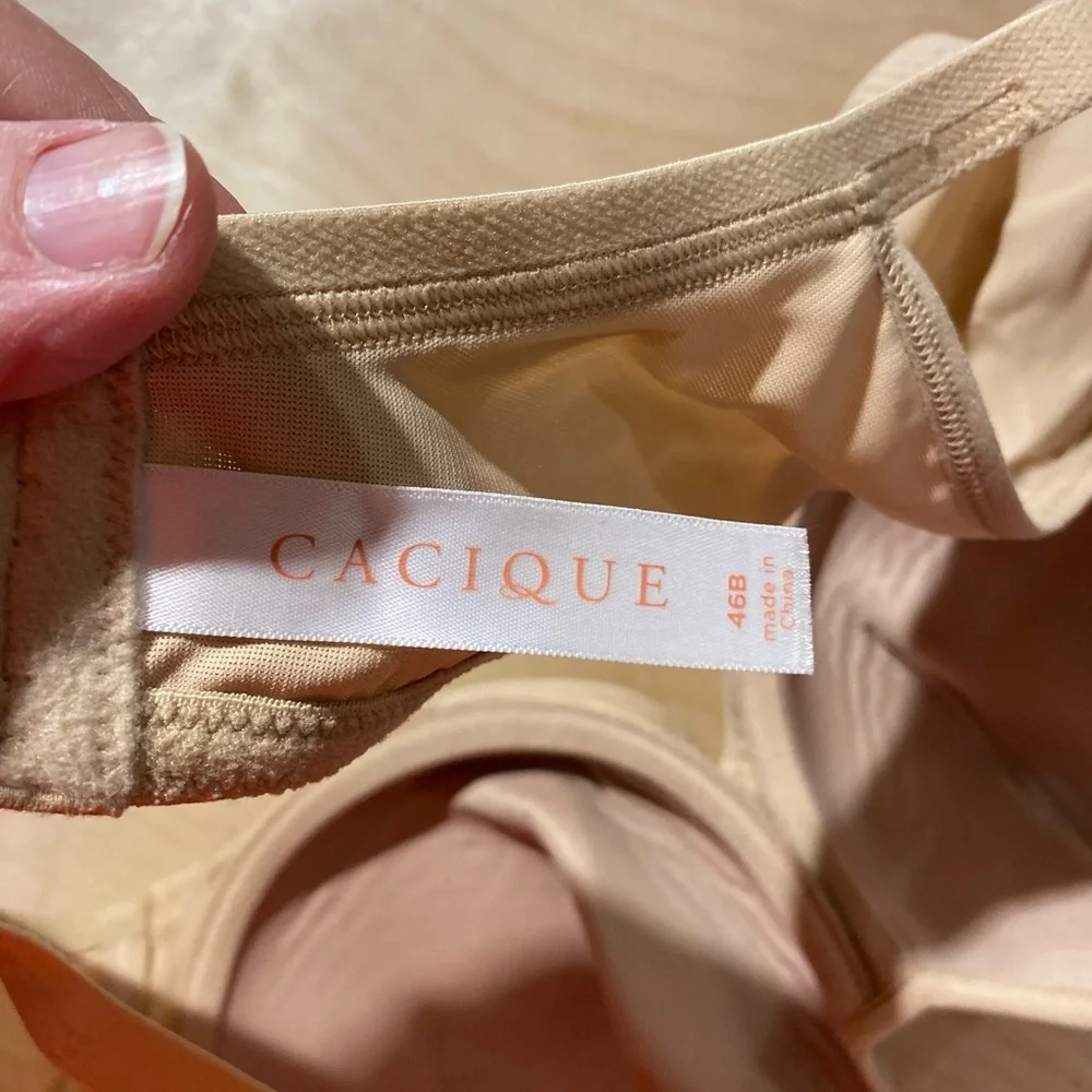 Cacique Lightly Lined Balconette Women's Tan Underwire Bra 46 B (PQ)